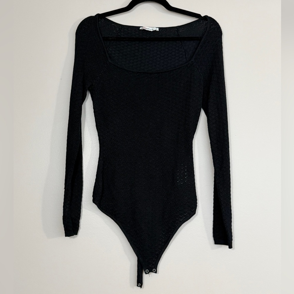 A&F Black knit scoop neck Bodysuit, sz S